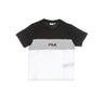 Fila, Maglietta Donna Anokia Blocked Tee, Bright White/black/light Grey Melange Bros