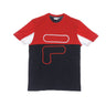 Fila, Maglietta Uomo Paton Blocked Tee, Black Iris/true Red/bright White