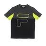 Fila, Maglietta Uomo Paton Blocked Tee, Black/asphalt/sulphur Spring
