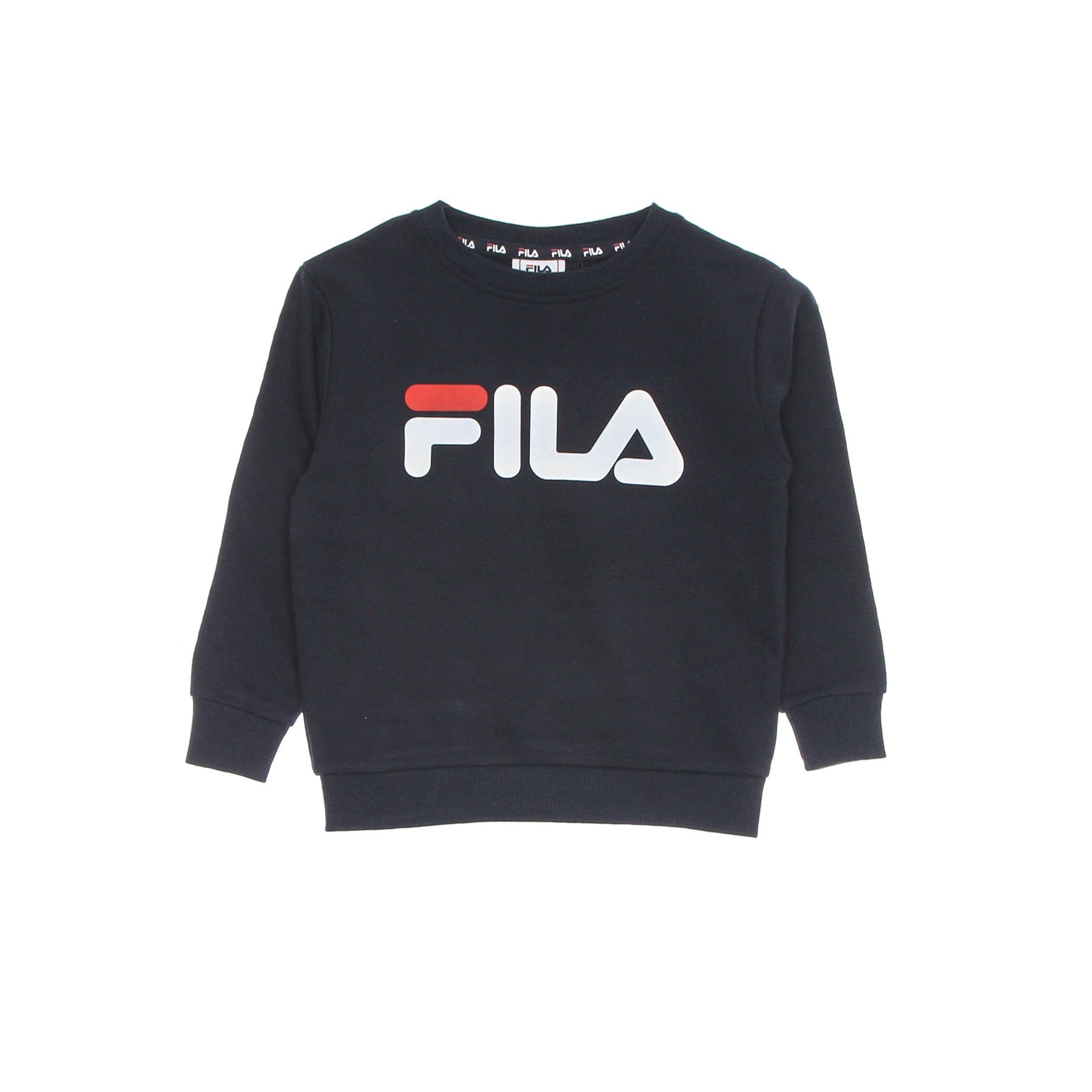 Fila, Felpa Leggera Girocollo Bambina Tim Logo Crew Shirt, Black Iris