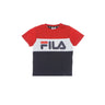 Fila, Maglietta Bambino Thea Blocked Tee, Black Iris/true Red/bright White
