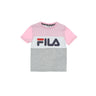 Fila, Maglietta Bambino Thea Blocked Tee, Light Grey Melange Bros/pink Mist/bright White