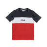 Fila, Maglietta Ragazzo Mika Basic Blocked Tee, True Red/black Iris/bright White