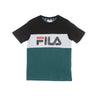 Fila, Maglietta Ragazzo Marina Blocked Tee, Storm/black/bright White