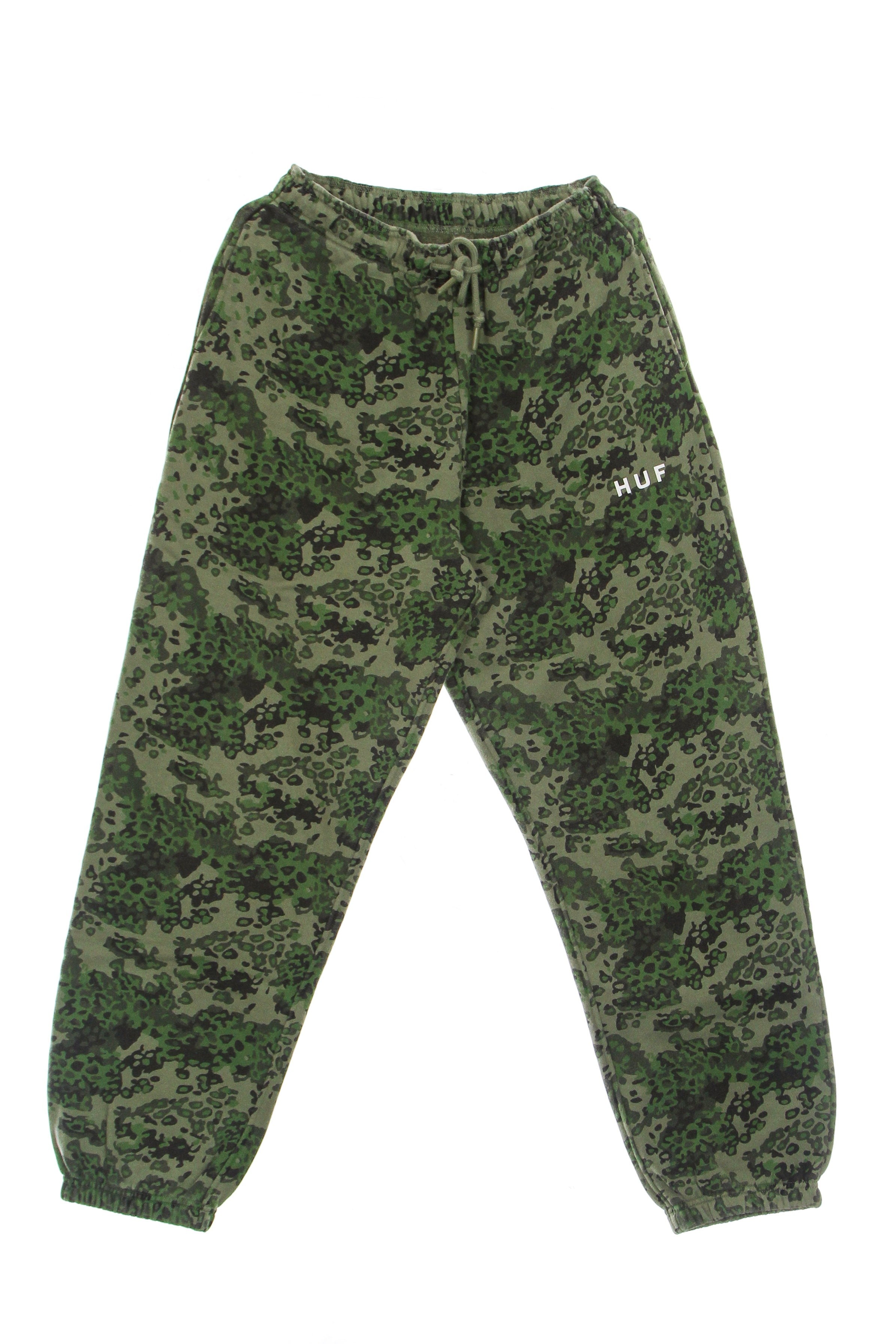 Huf, Pantalone Tuta Felpato Donna Contra Fleece Pant, Green Camo