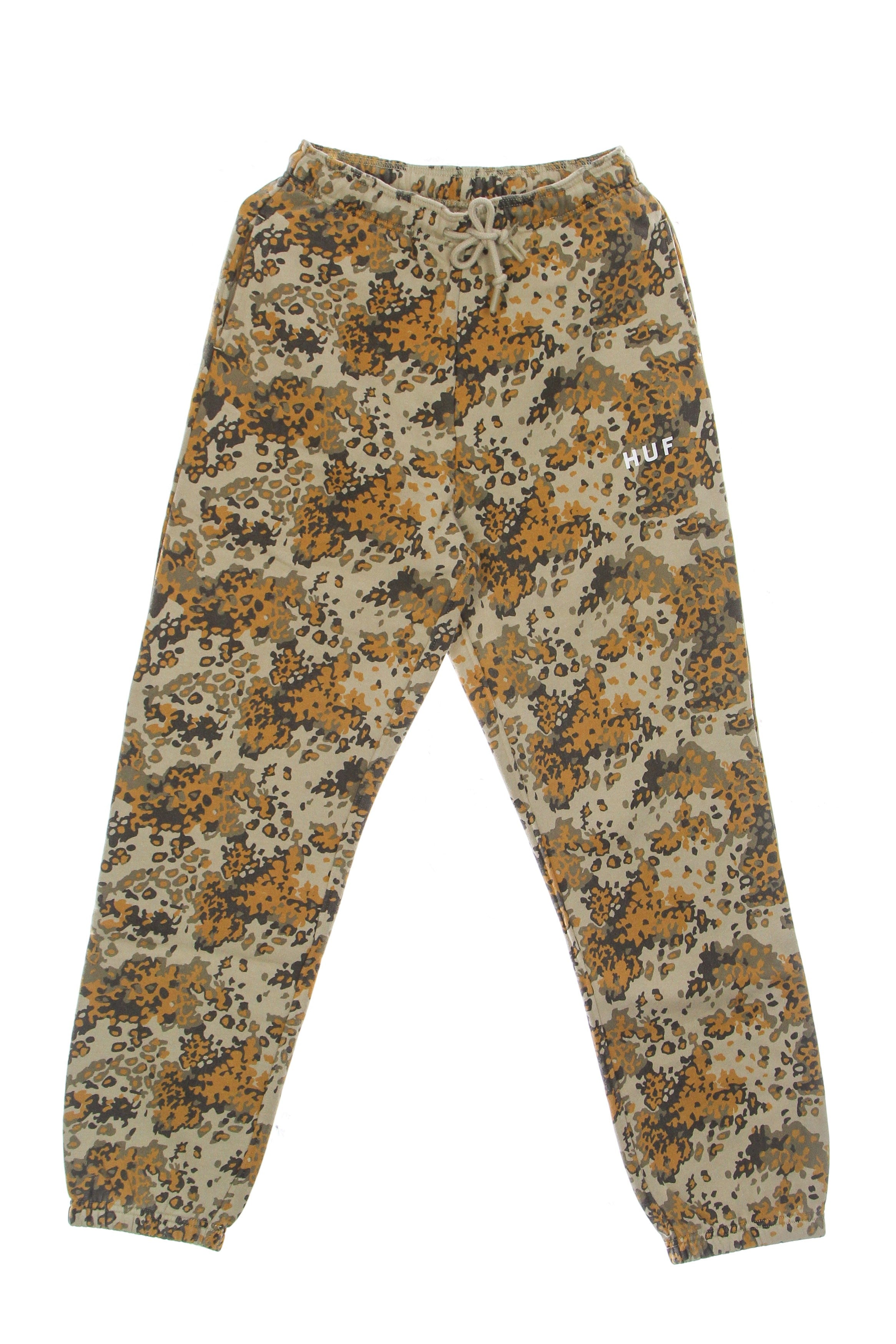 Huf, Pantalone Tuta Felpato Donna Contra Fleece Pant, Tan Camo