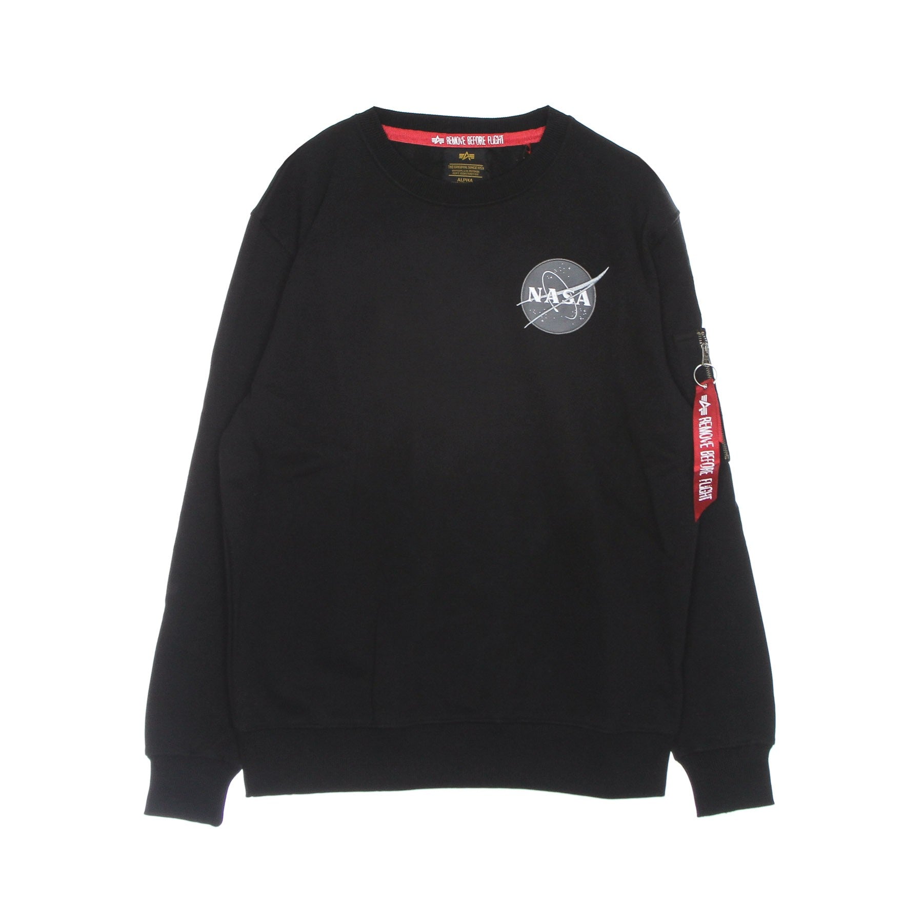 Alpha Industries, Felpa Girocollo Uomo Space Shuttle Sweater, Black