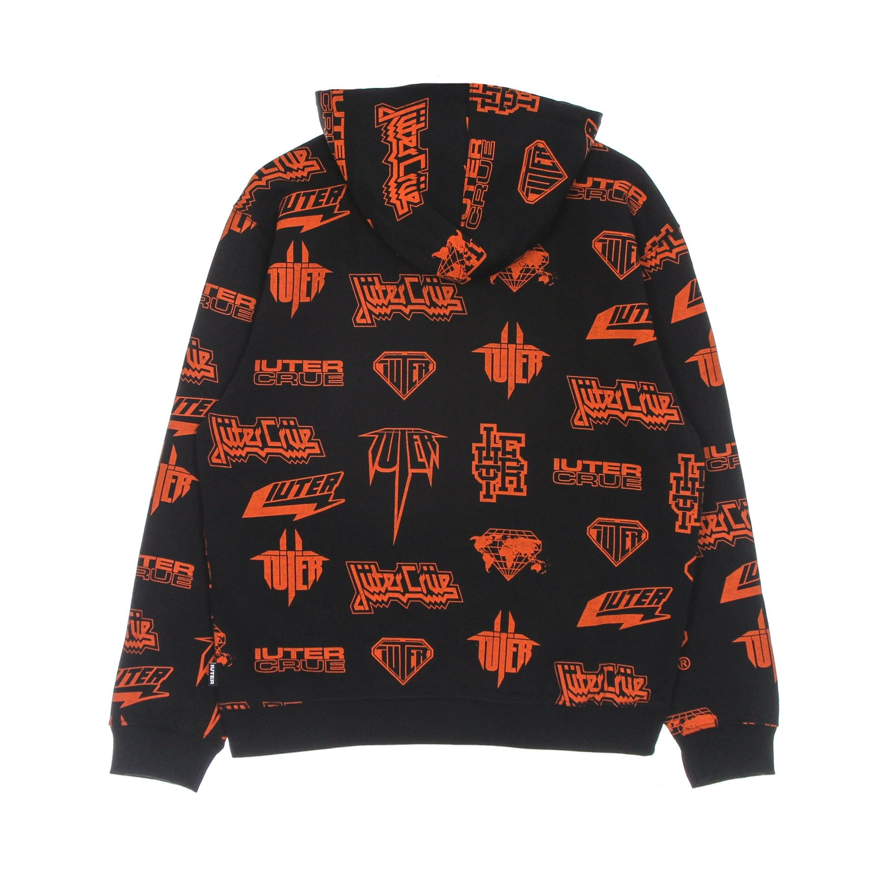 Iuter, Felpa Leggera Cappuccio Uomo Horns Allover Hoodie, 