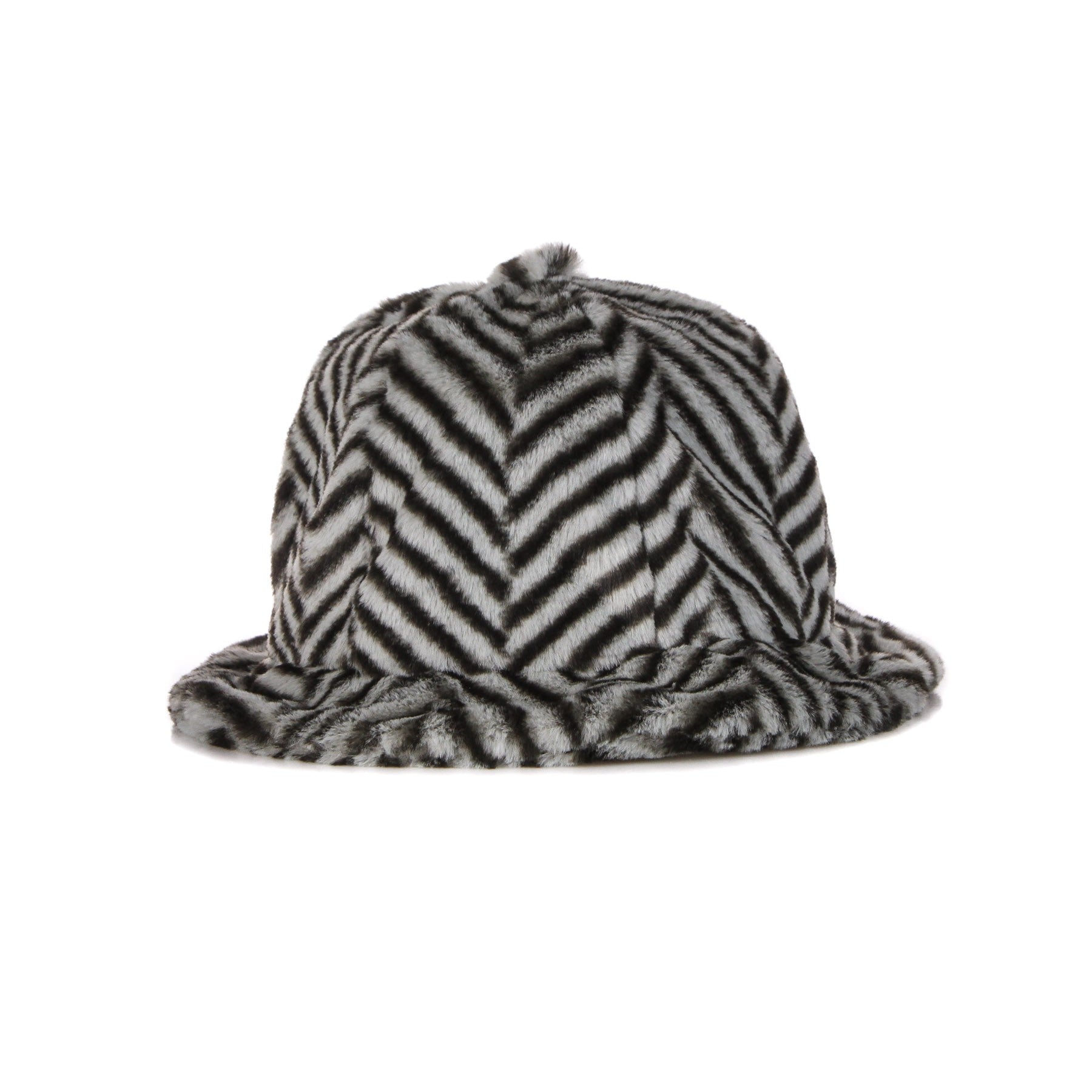 Men's Bucket Hat Faux Fur Casual Gray Herringbon