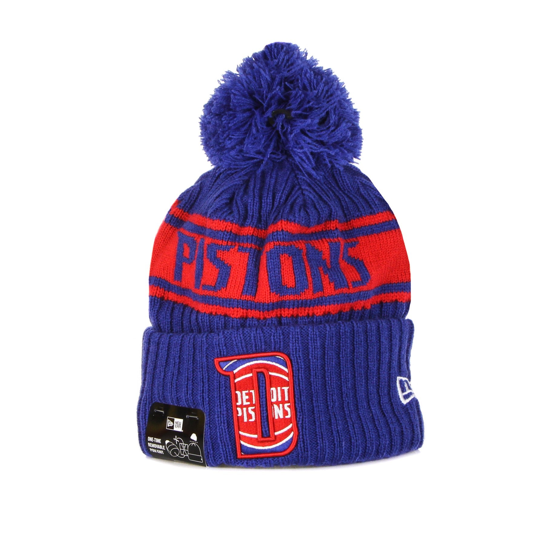 New Era, Cappello Pom Pom Uomo Nba Draft Knit Detpis, Original Team Colors