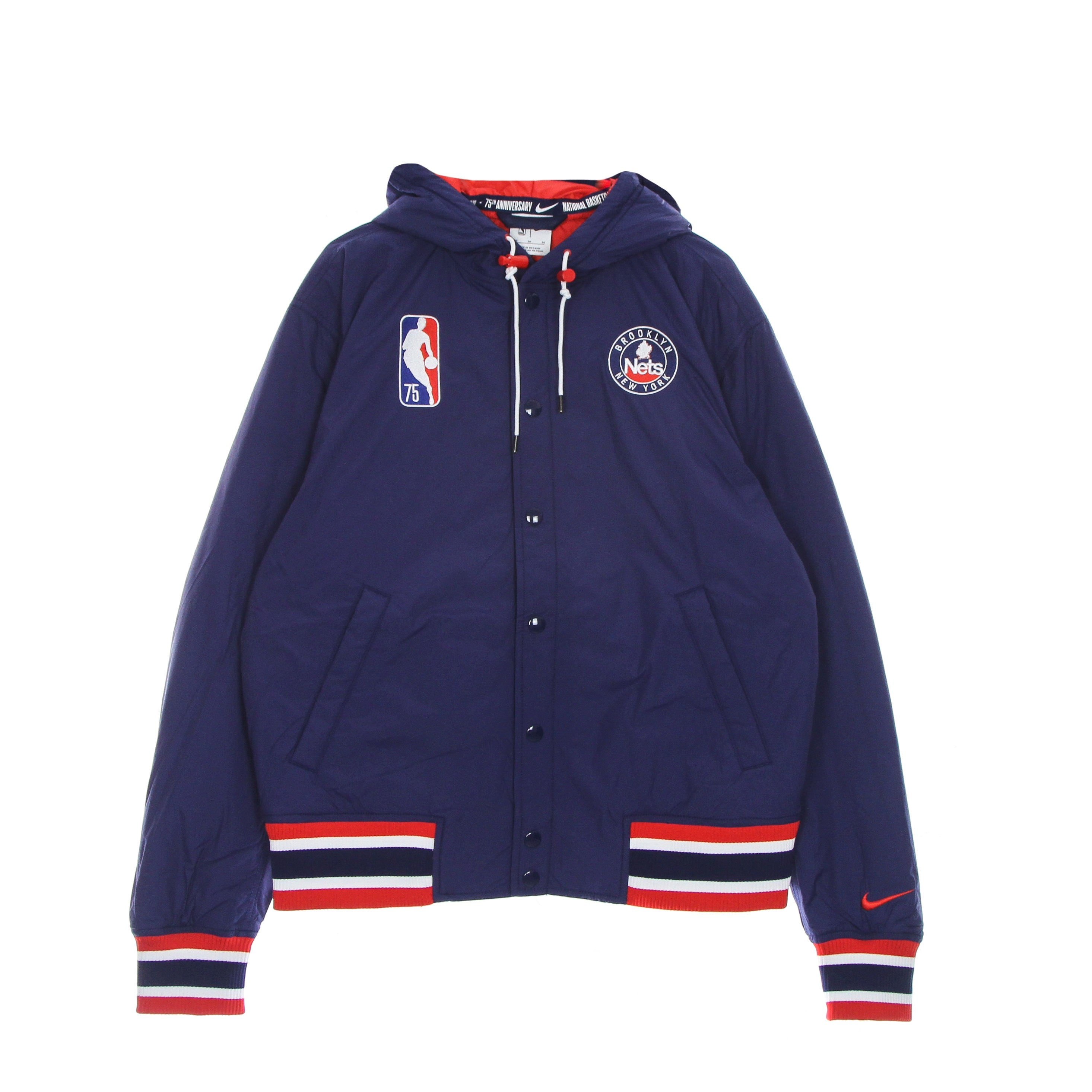 Nike Nba, Giubbotto Uomo Nba Courtside Full Zip Jacket Bronet, Blue Void/university Red