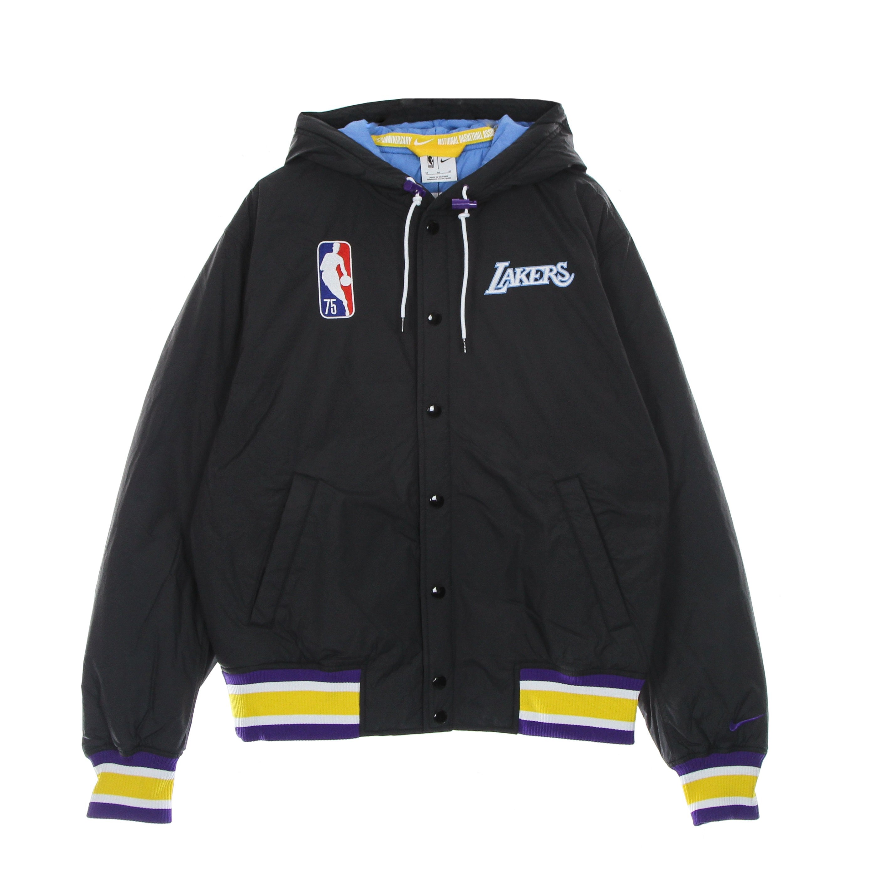 Nike Nba, Giubbotto Uomo Nba Courtside Full Zip Jacket Loslak, Black/coast/amarillo/field Purple
