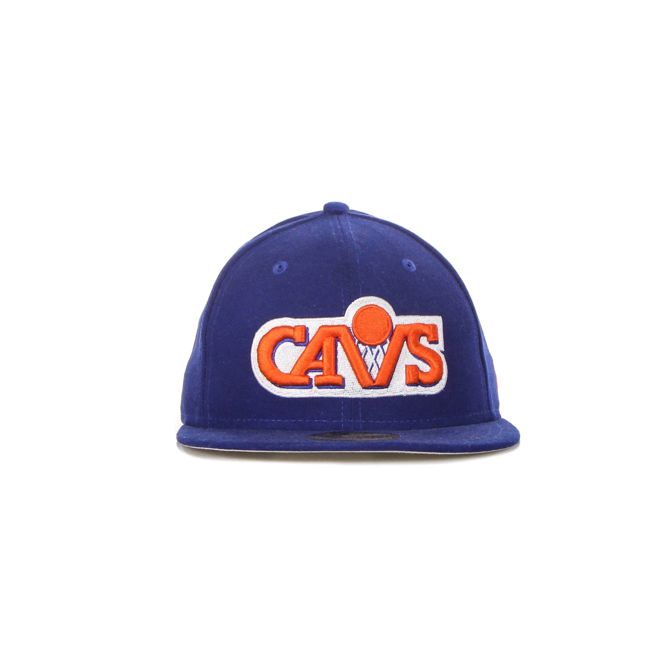 Flat Brim Men's Cap New Era Cap Fitted Nba "cleveland Cavaliers" Hardwood Classics Royal/orange Unique