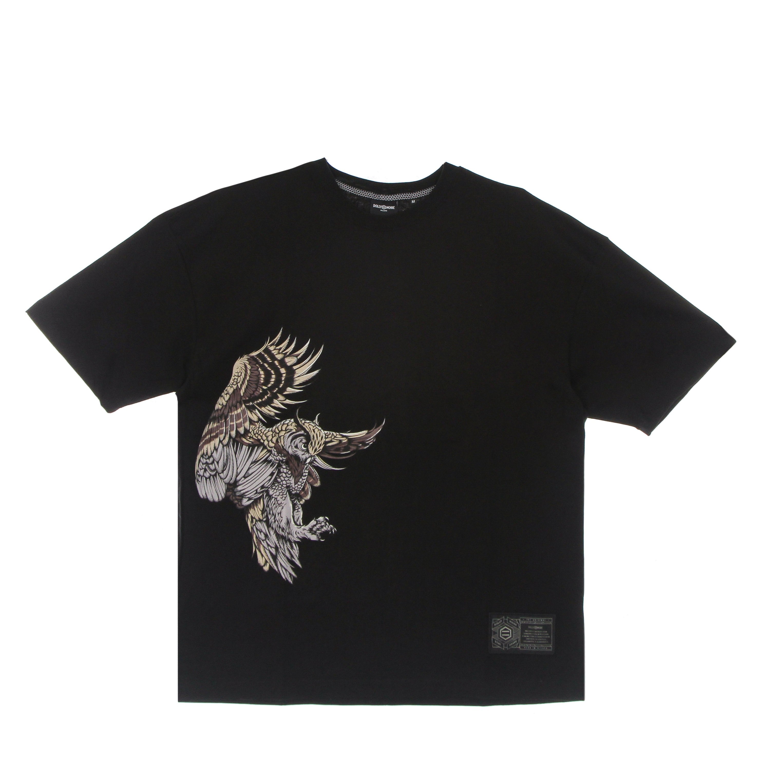 Dolly Noire, Maglietta Uomo Gufo Reale Over Tee, Black