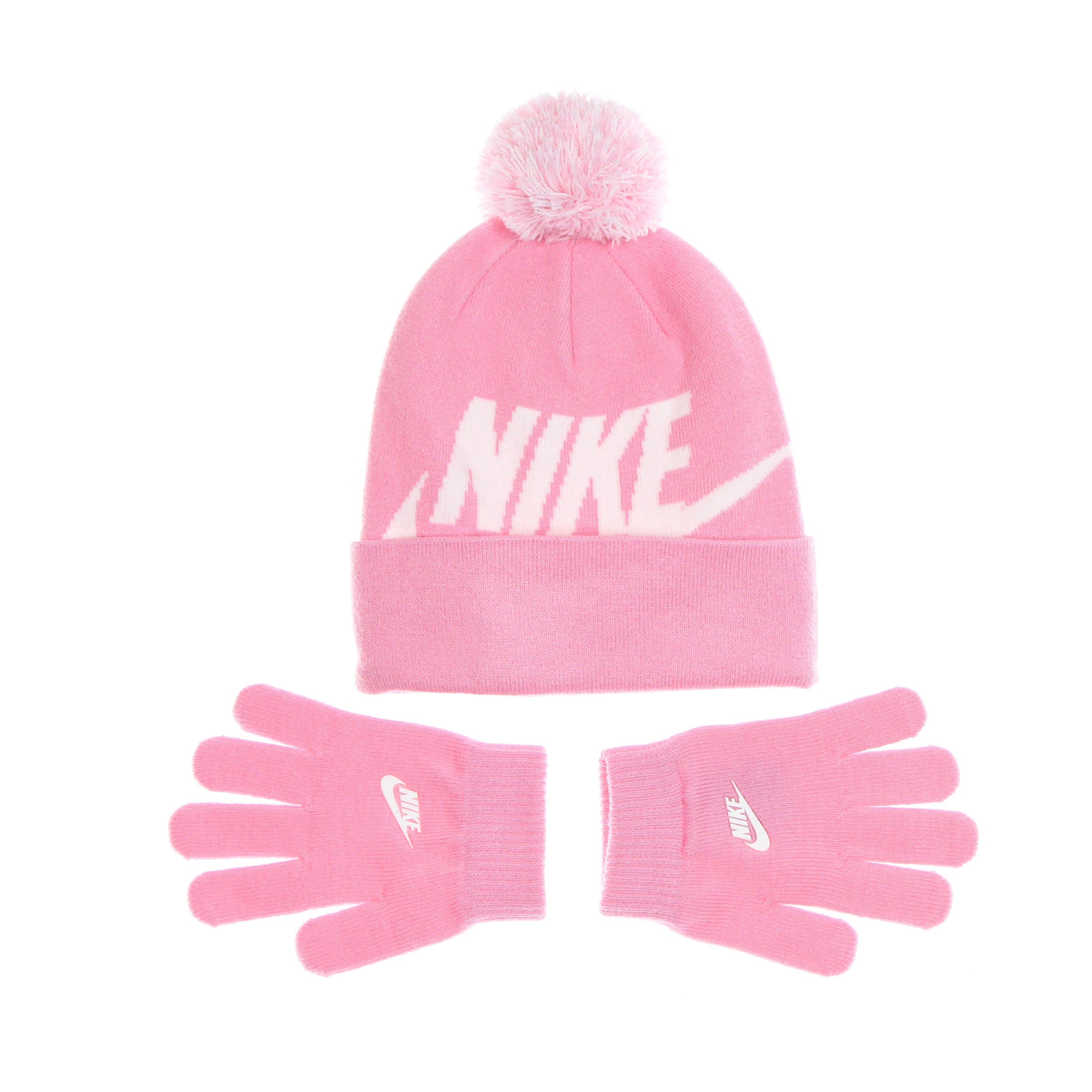 Set Cappello+guanti Ragazza Swoosh Pom Beanie& Glove Pink Foam