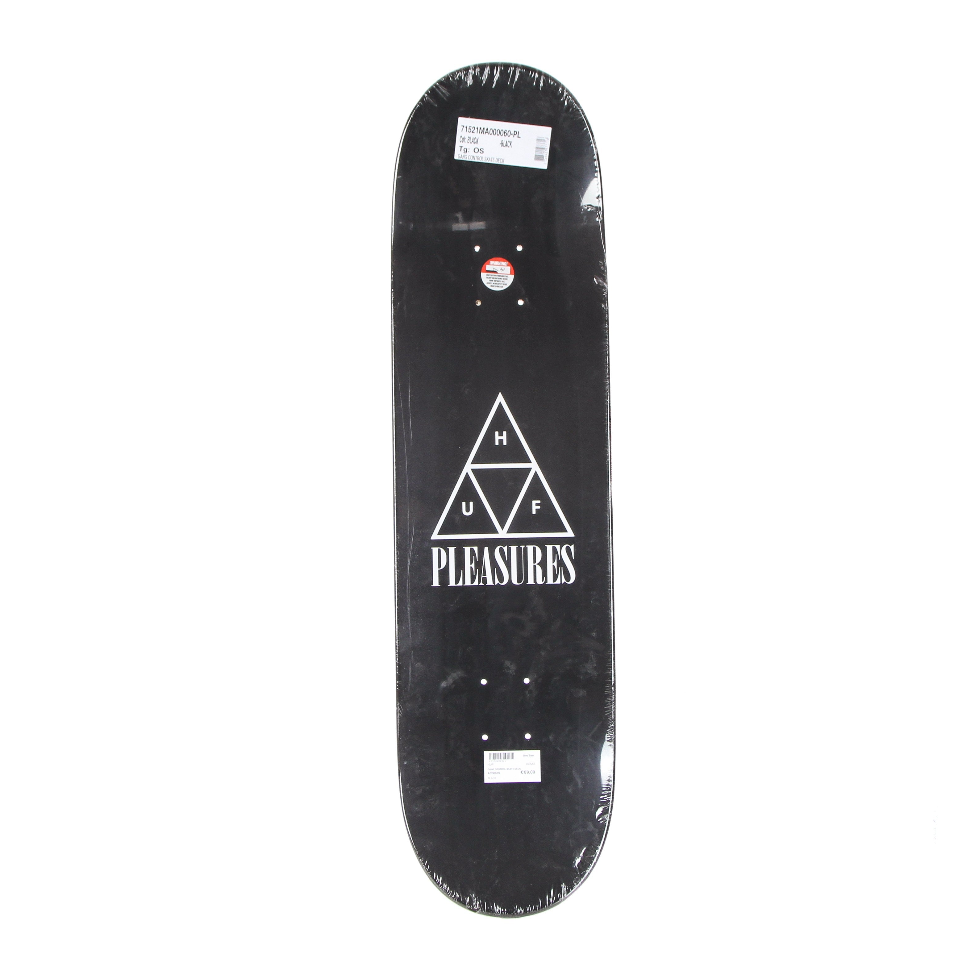 Huf, Skateboard Tavola Uomo Gang Control Skate Deck X Pleasures, Black