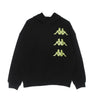 Kappa, Felpa Cappuccio Uomo Authentic Floris, Black/green Lime