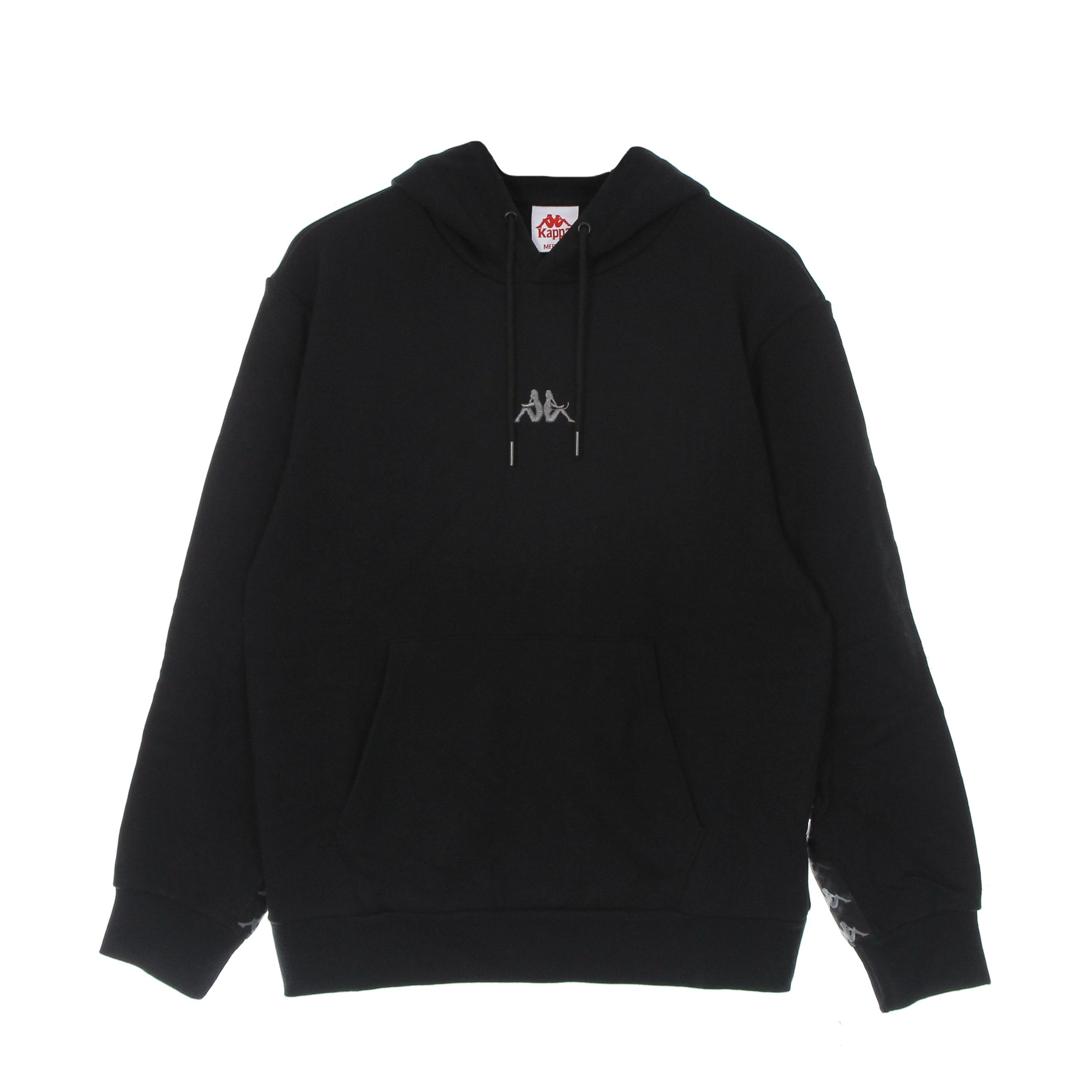 Kappa, Felpa Leggera Cappuccio Uomo Banda Crest, Black