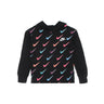 Nike, Felpa Cappuccio Bambina Printed Fleece Hoodie, Black