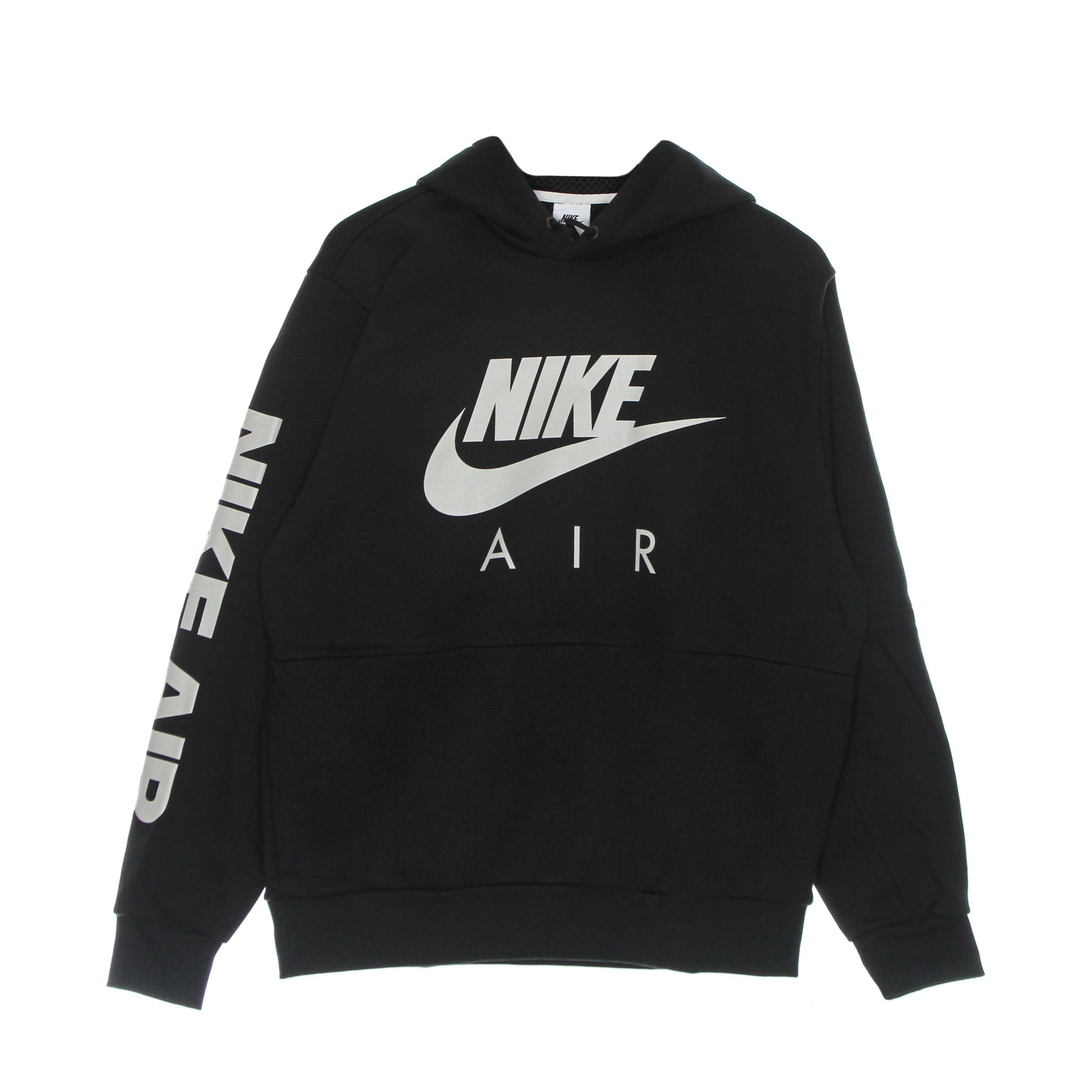 Nike, Felpa Cappuccio Uomo Air Basketball Pullover Hoodie, Black/light Bone