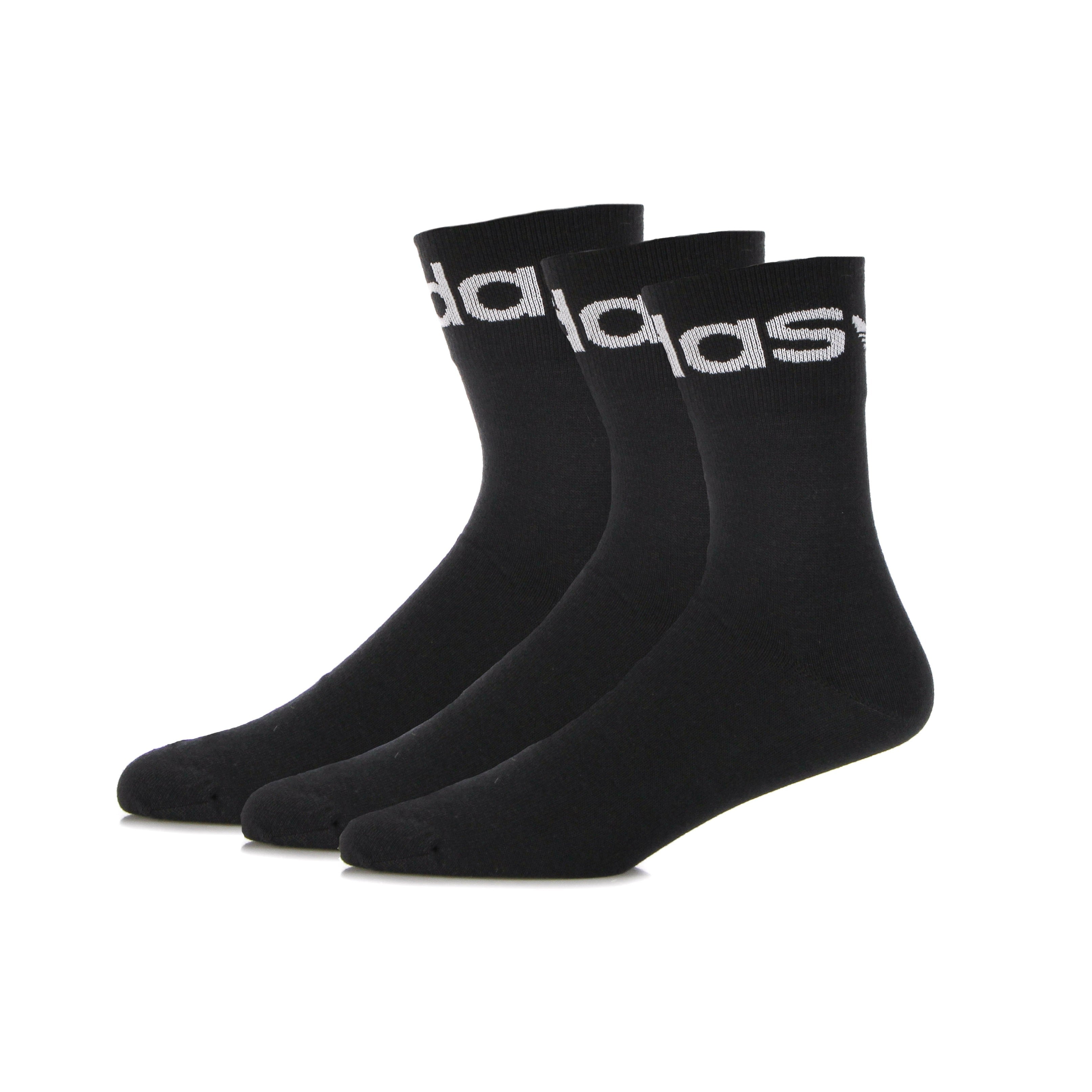 Adidas, Calza Media Uomo Fold Cuff Crew, Black/white