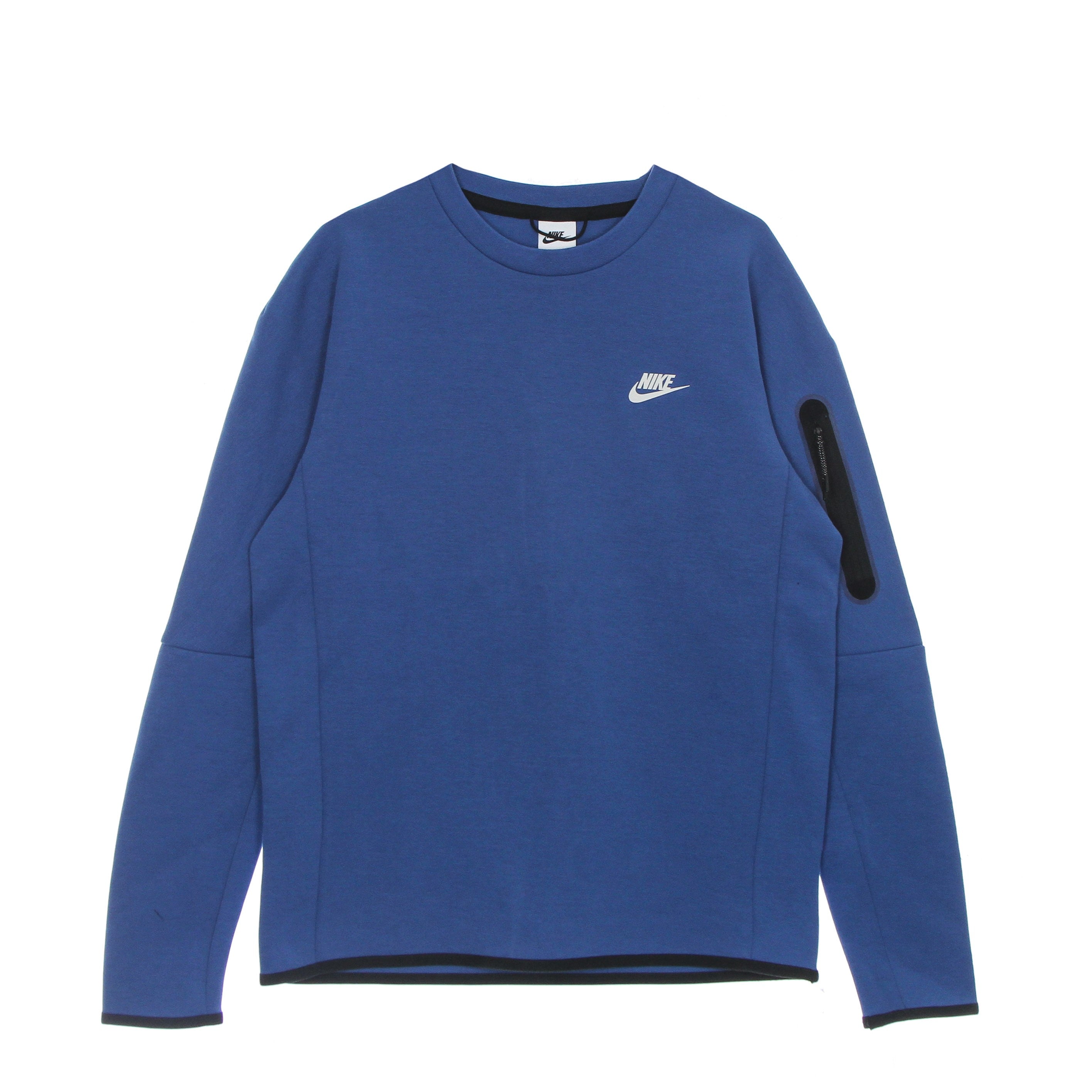 Nike, Felpa Leggera Girocollo Uomo Sportswear Tech Fleece, Dk Marina Blue/light Bone