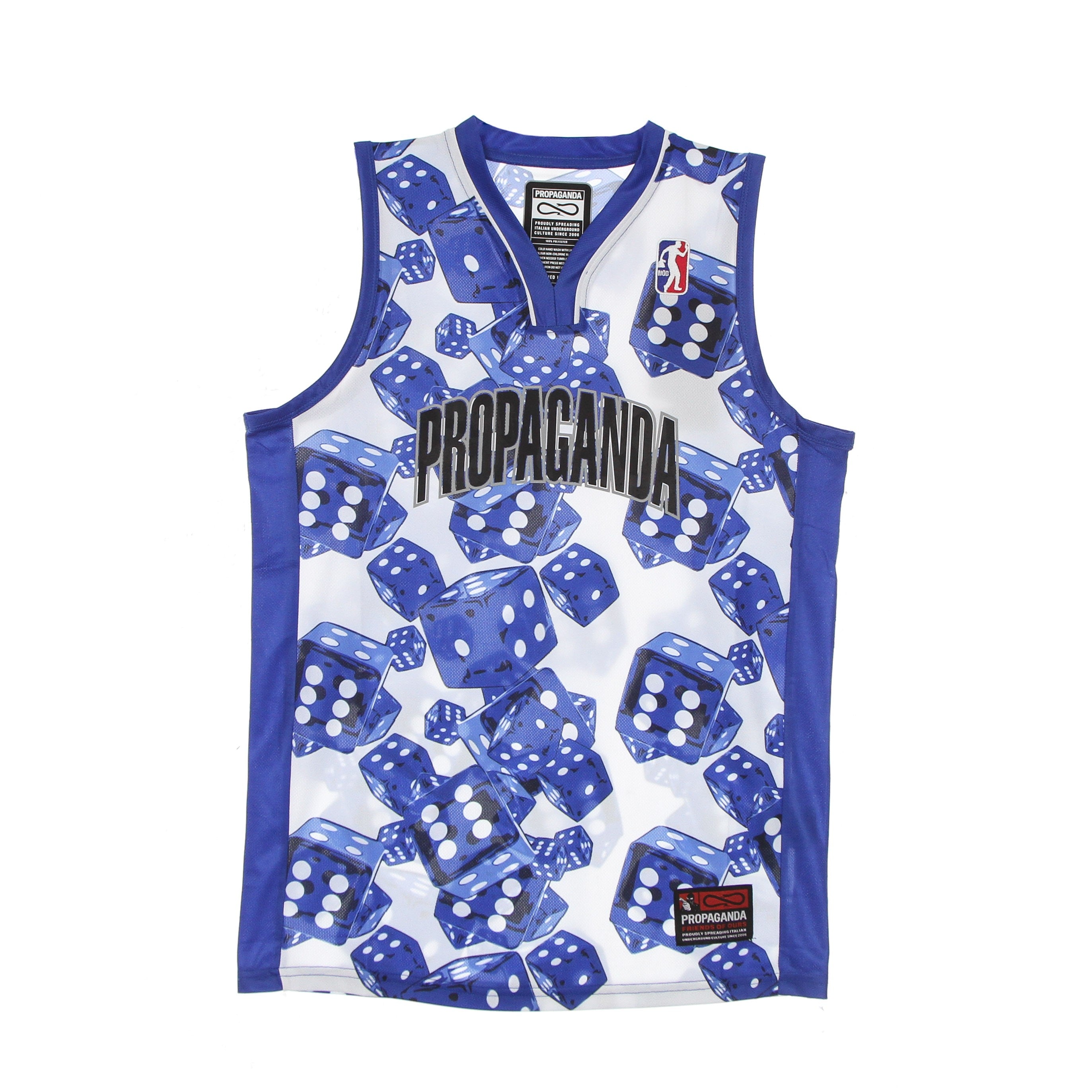Propaganda, Canotta Tipo Basket Uomo Dice Basket Jersey, Blue/white