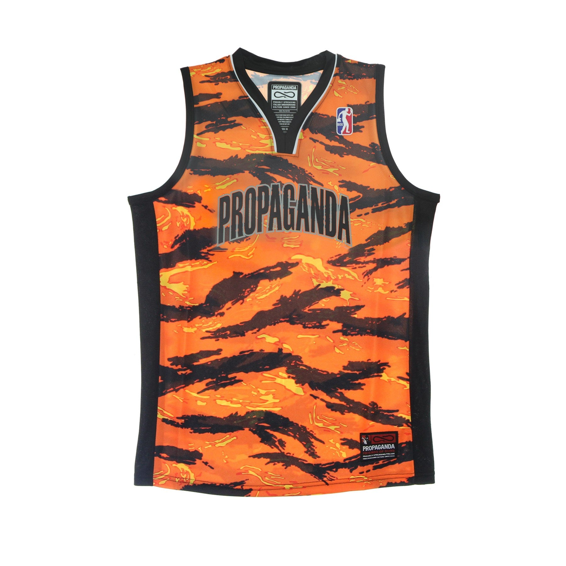 Propaganda, Canotta Tipo Basket Uomo Tiger Camo Basket Jersey, Orange