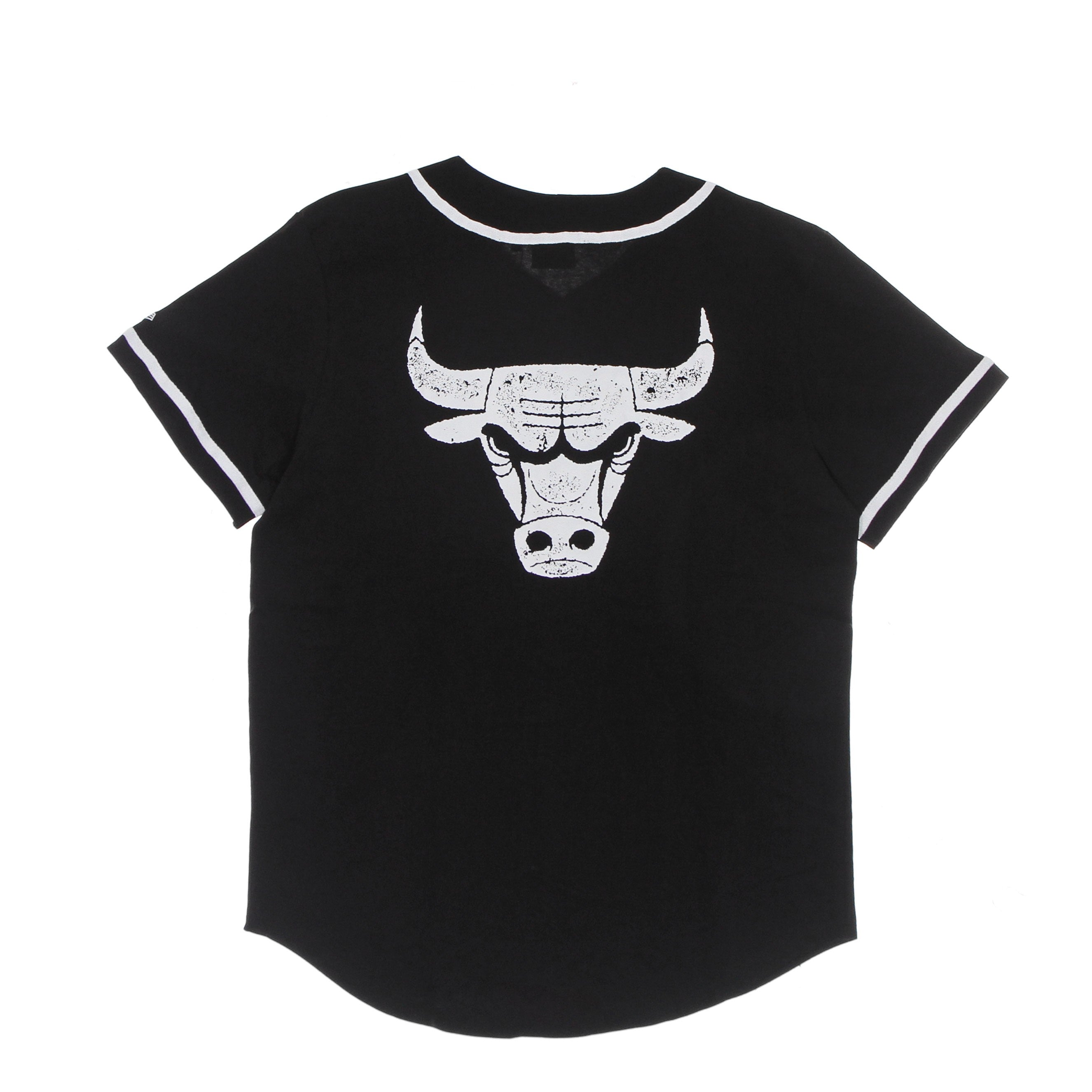 New Era, Casacca Bottoni Uomo Nba Distressed Logo Button Up Tee Chibul, Black