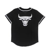 New Era, Casacca Bottoni Uomo Nba Distressed Logo Button Up Tee Chibul, Black