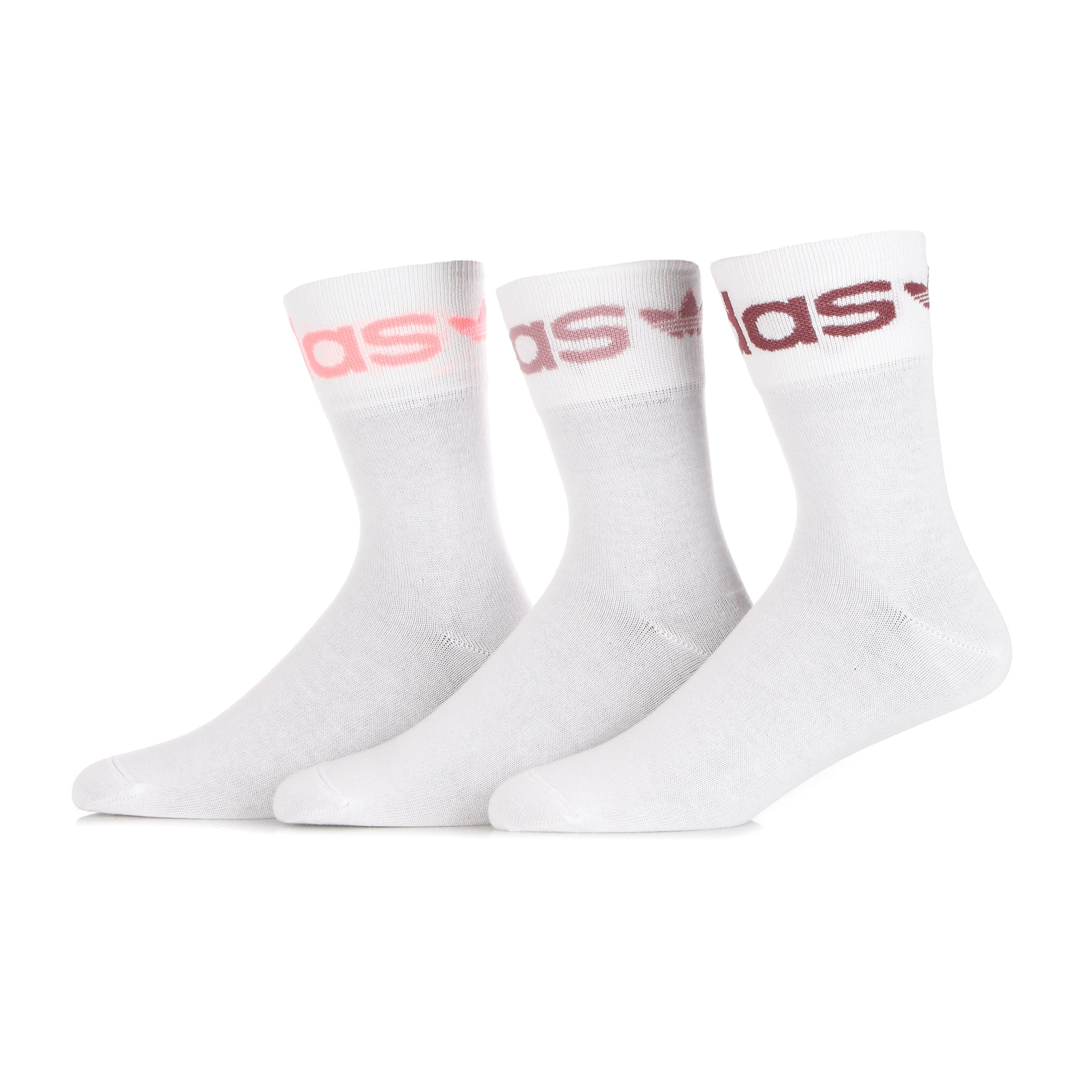 Adidas, Calza Media Uomo Fold Cuff Crew, White/quiet Crimson