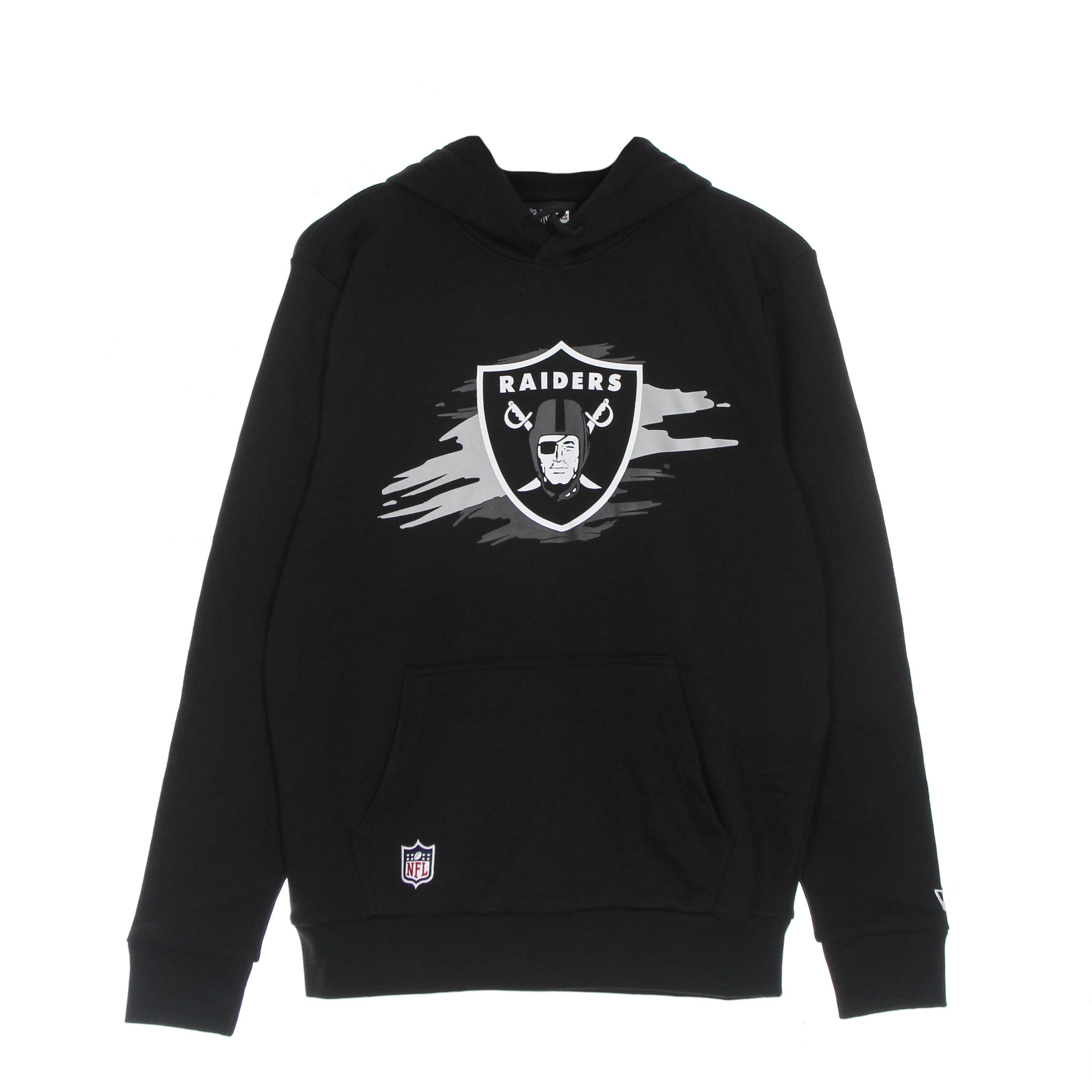 New Era, Felpa Cappuccio Uomo Nfl Tear Logo Hoodie Lasrai, Black/grey