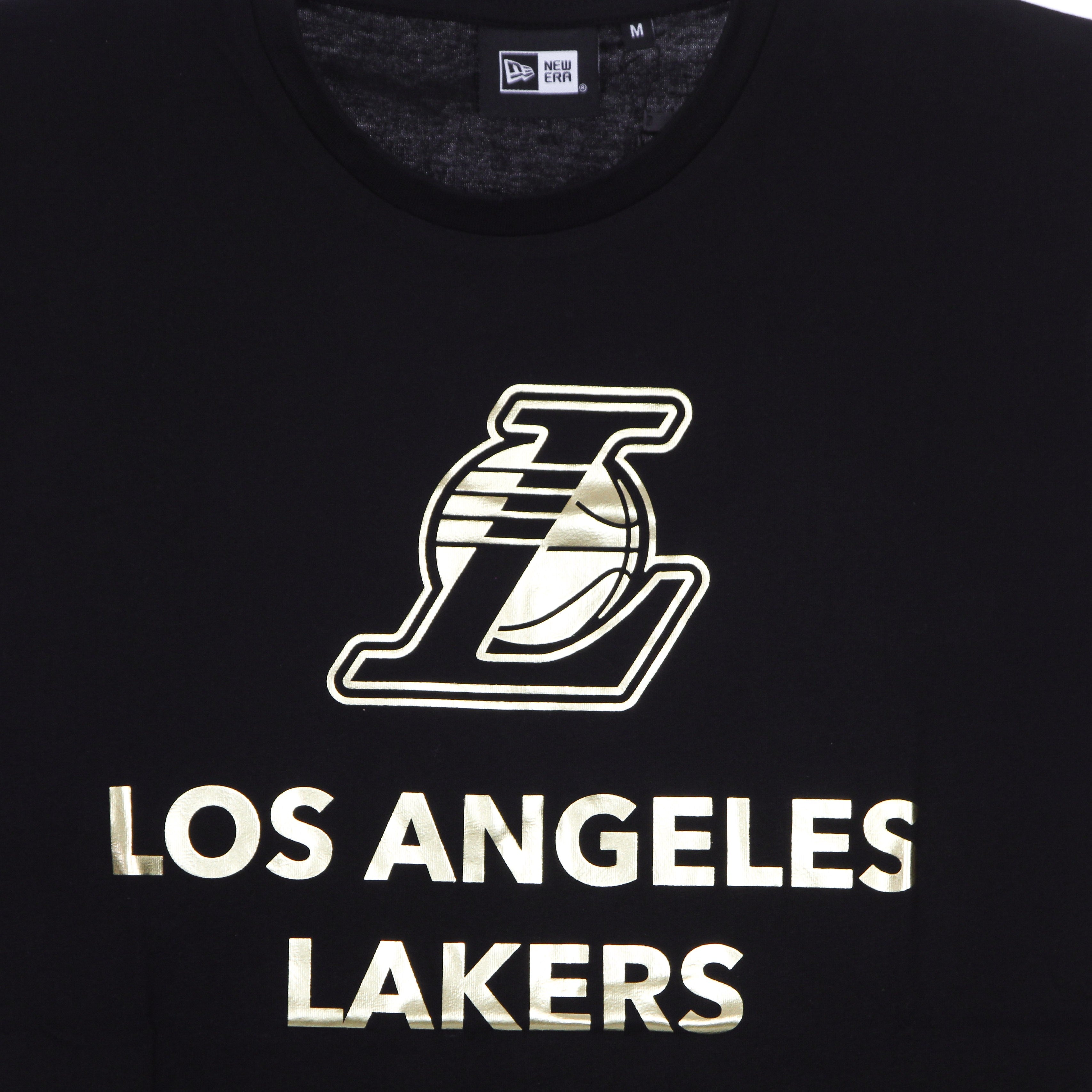 New Era, Maglietta Uomo Nba Black And Gold Metallic Tee Loslak, 