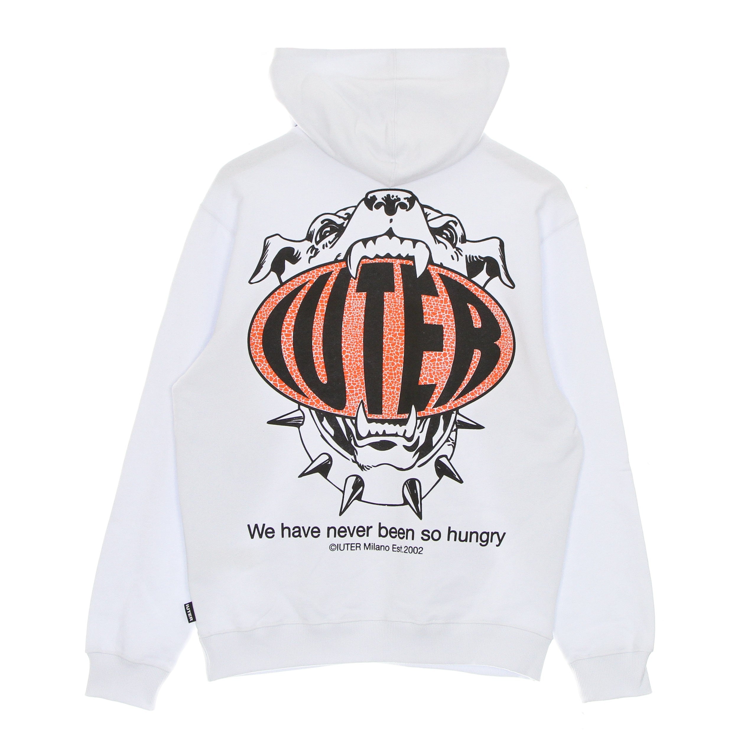 Iuter, Felpa Leggera Cappuccio Uomo Hungry Hoodie, White