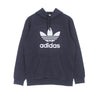 Adidas, Felpa Leggera Cappuccio Uomo Trefoil Hoody, Shadow Navy/white