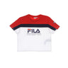 Fila, Maglietta Donna Belek Cropped Tee, Bright White/true Red/medieval Blue