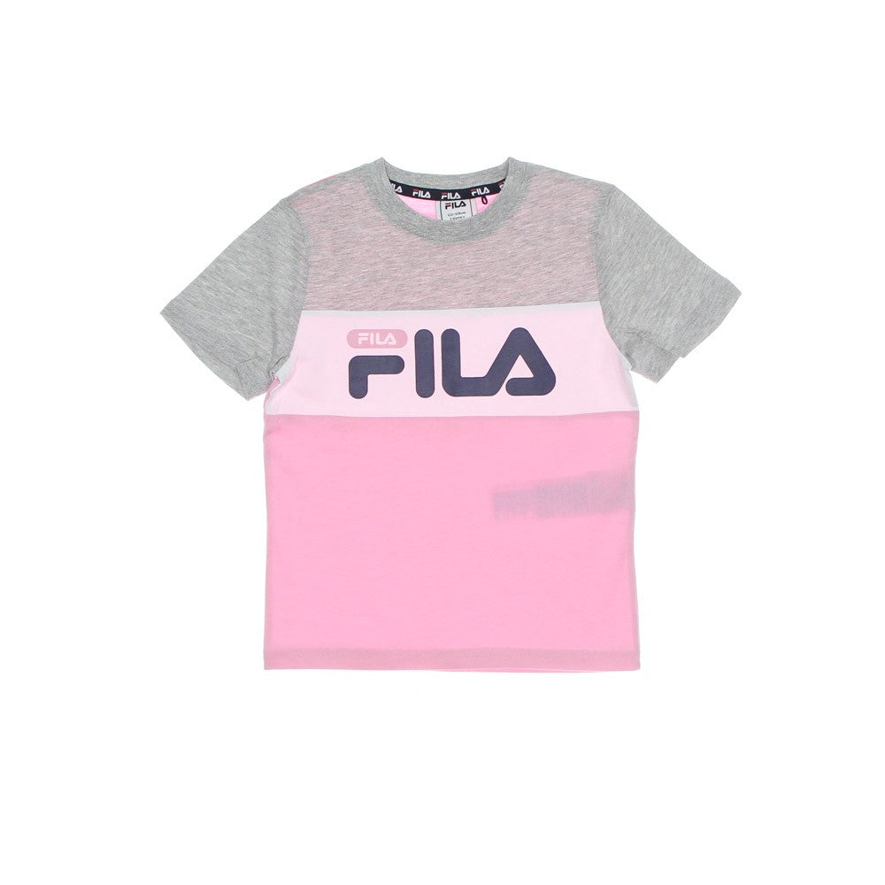 Fila, Maglietta Bambino College Station Tee, Lilac Sachet/light Grey Melange/bright White