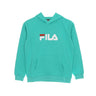 Fila, Felpa Leggera Cappuccio Ragazzo Sande Classic Logo Hoody, Aqua Green