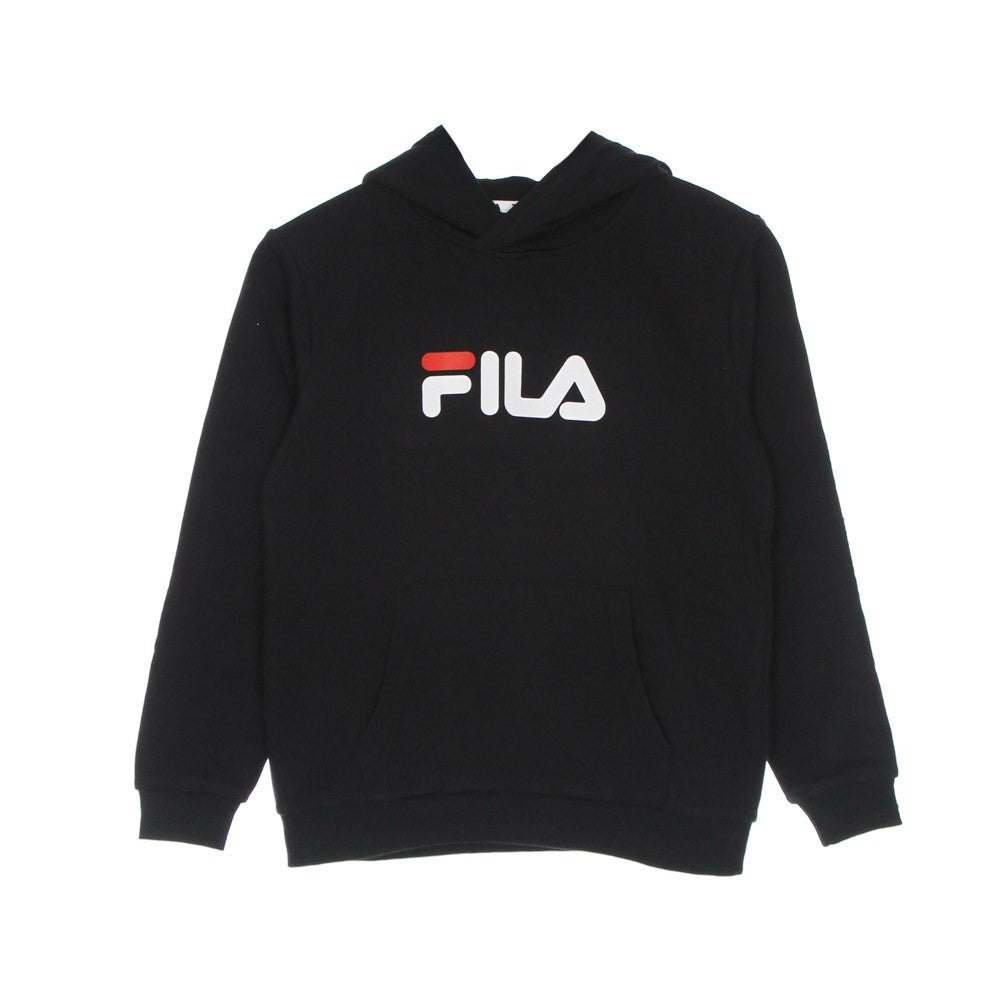 Fila, Felpa Leggera Cappuccio Ragazzo Sande Classic Logo Hoody, Black Beauty