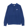 Nike, Felpa Leggera Cappuccio Uomo Sportswear Club Hoodie, Dk Marina Blue/dk Marina Blue/white