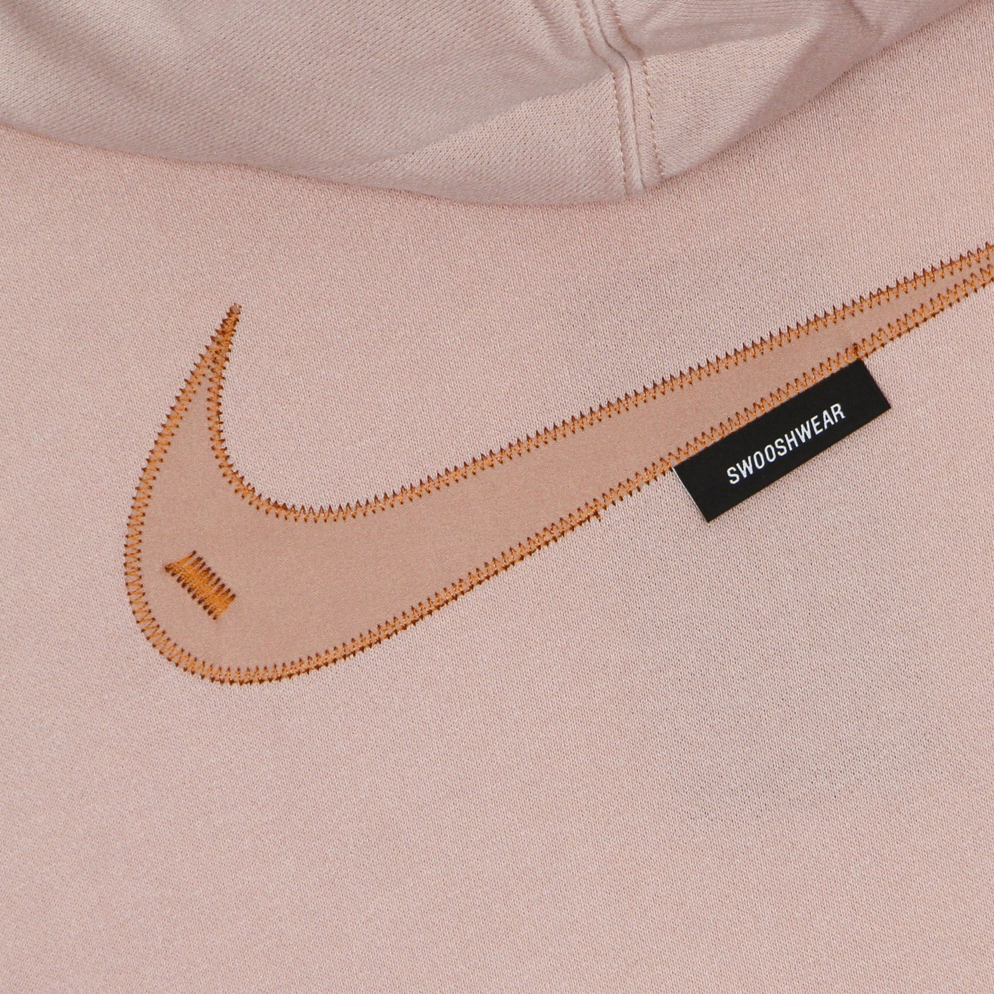 Felpa Leggera Cappuccio Donna Sportswear Swoosh Fleece Hoodie Pink Oxford/light Curry/rose Whisper