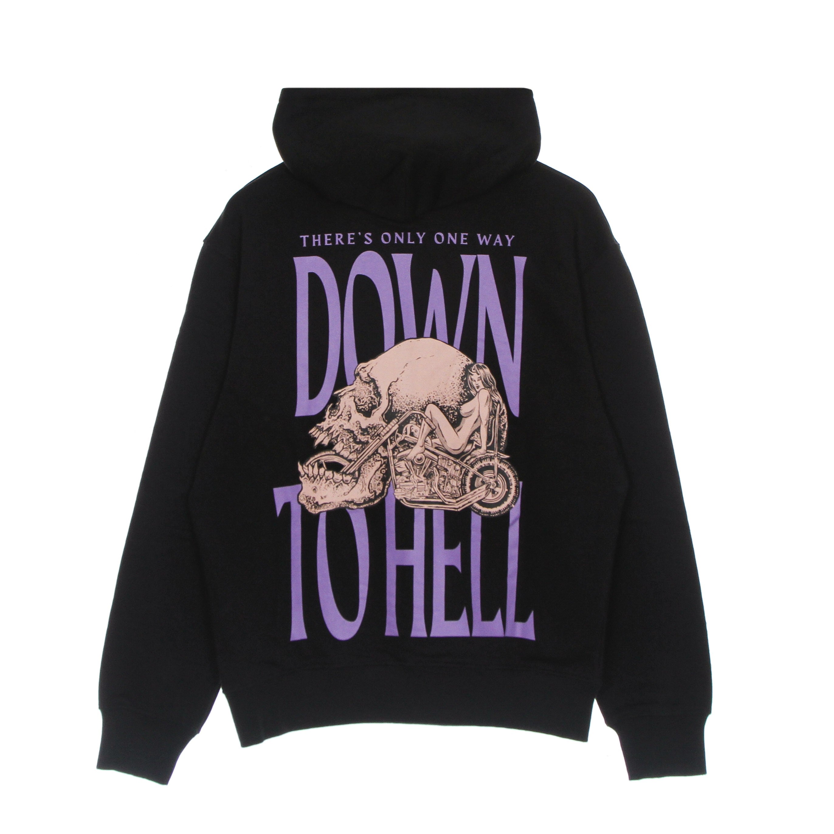 Doomsday, Felpa Leggera Cappuccio Uomo Down To Hell Hoodie, Black