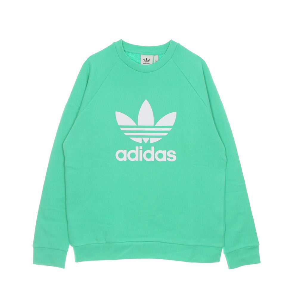 Adidas, Felpa Leggera Girocollo Uomo Trefoil Crew, Hire Green/white