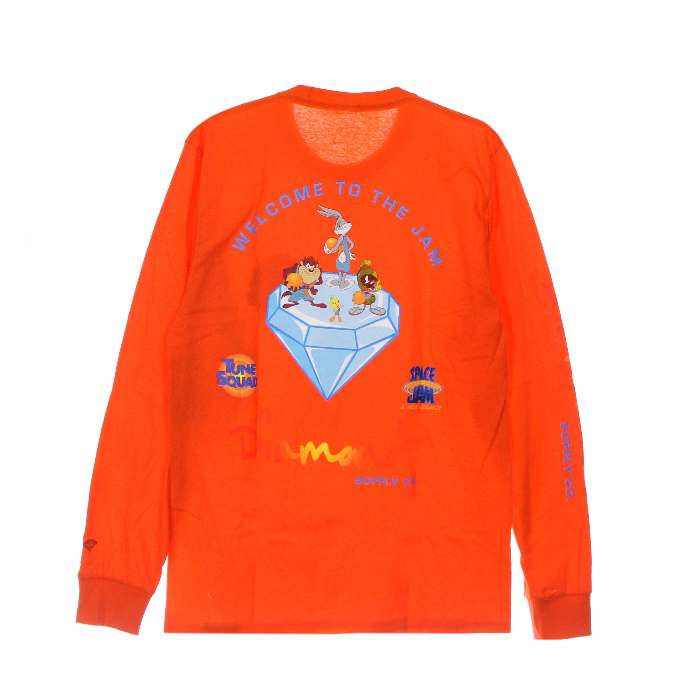 Welcome To The Jam Men's Long Sleeve T-Shirt L/s Tee X Space Jam 2 Orange