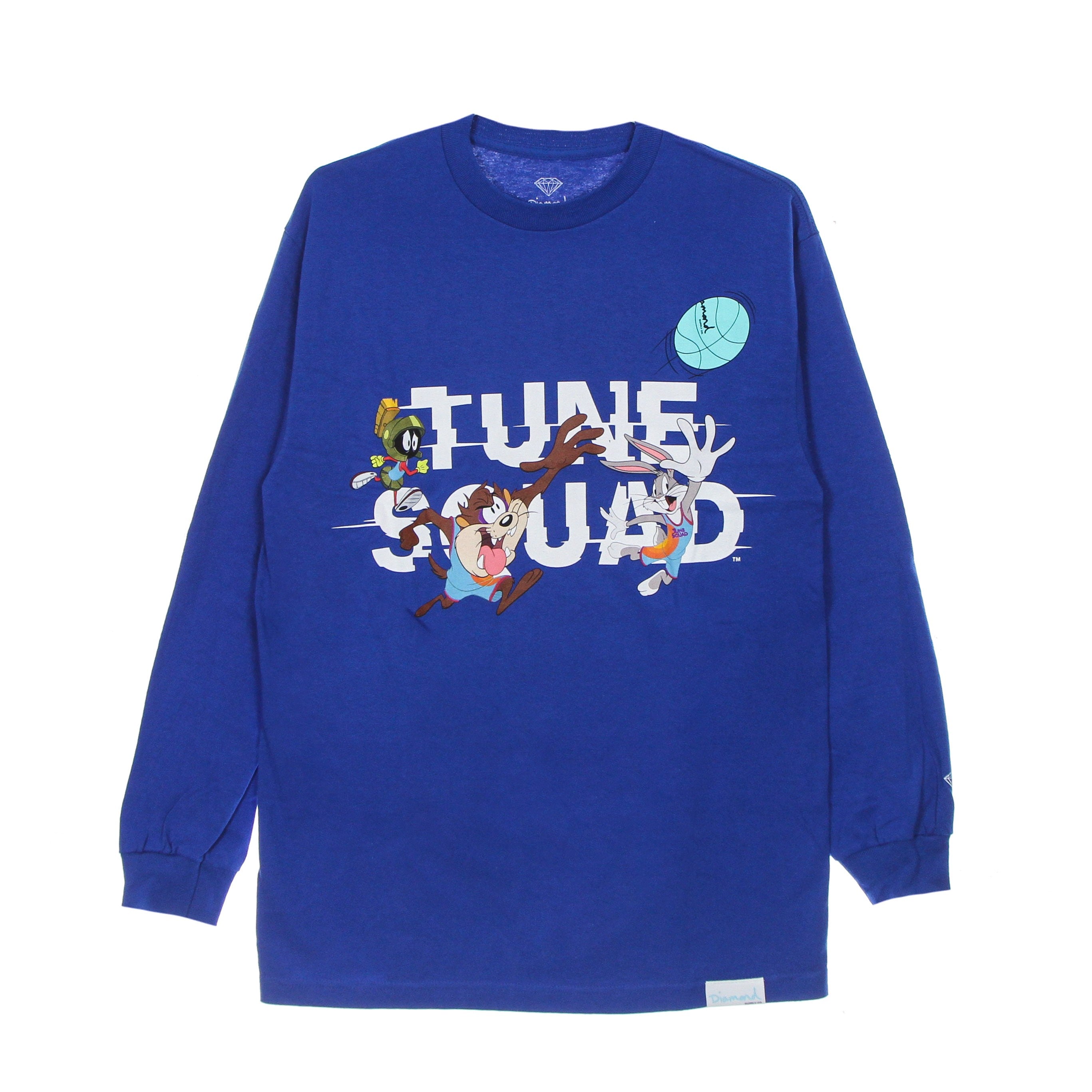Daffy Duck Men's Long Sleeve T-Shirt L/s Tee X Space Jam 2 Royal Blue