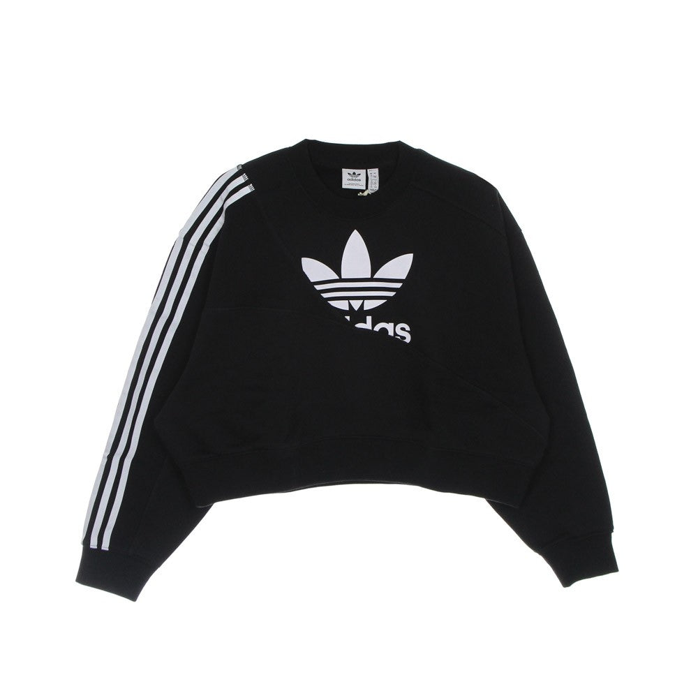 Adidas, Felpa Girocollo Corta Donna Sweatshirt, Black
