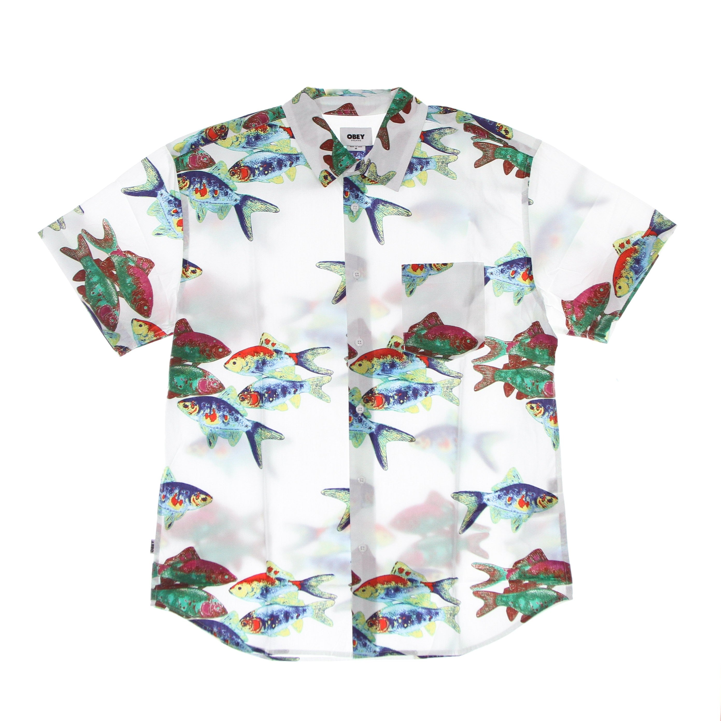 Camicia Manica Corta Uomo Fishbowl Woven White/multi