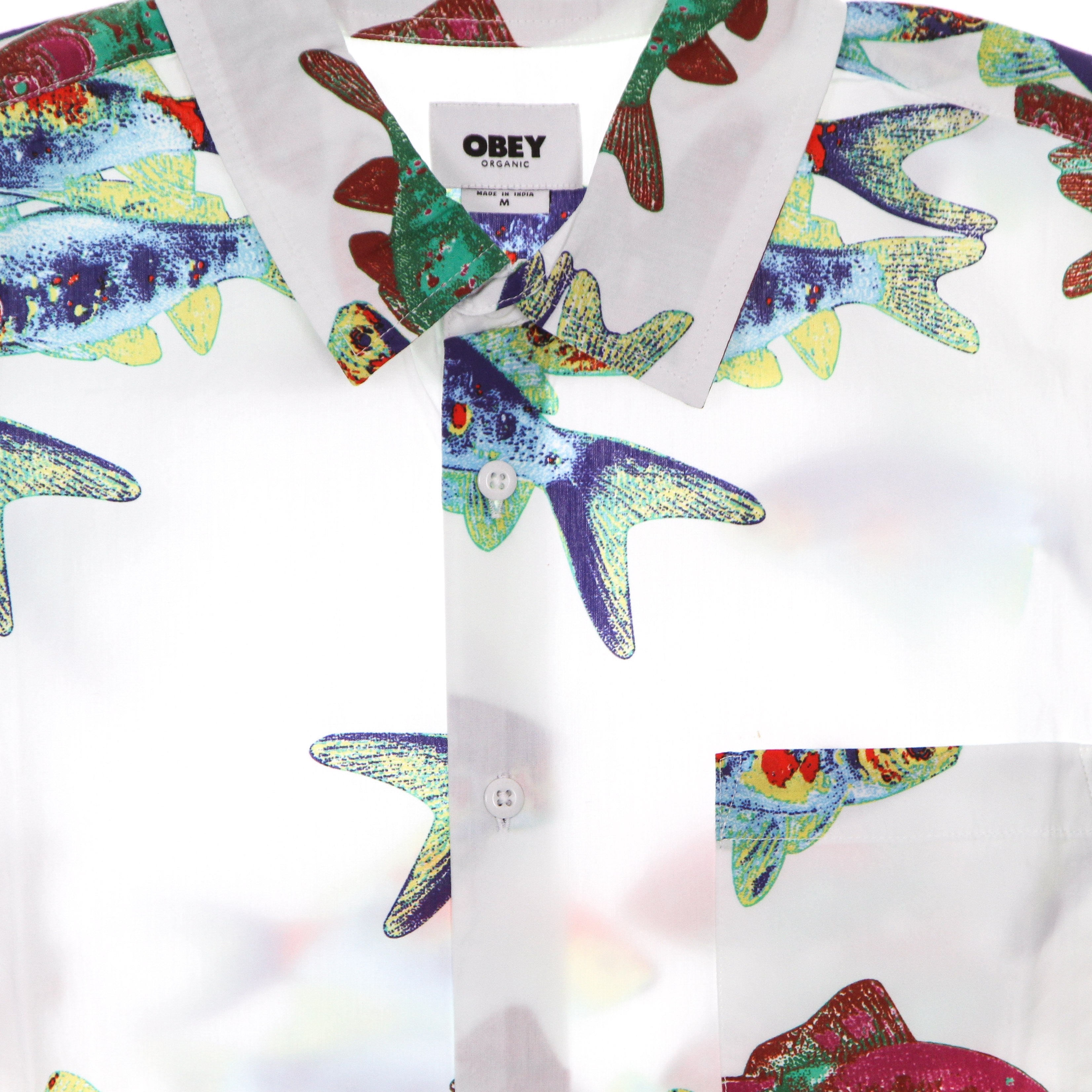 Camicia Manica Corta Uomo Fishbowl Woven White/multi
