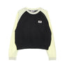 Fila, Felpa Leggera Girocollo Corta Donna Tabor Raglan Cropped Crewneck, Black Beauty/sweet Corn