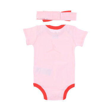 Set Body+bavaglino+fascia Neonato Headband Bodysuit Bib 3pc Set Atmosphere Pink